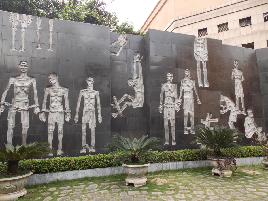 Image on the wall of the infamous Hanoi Hilton.